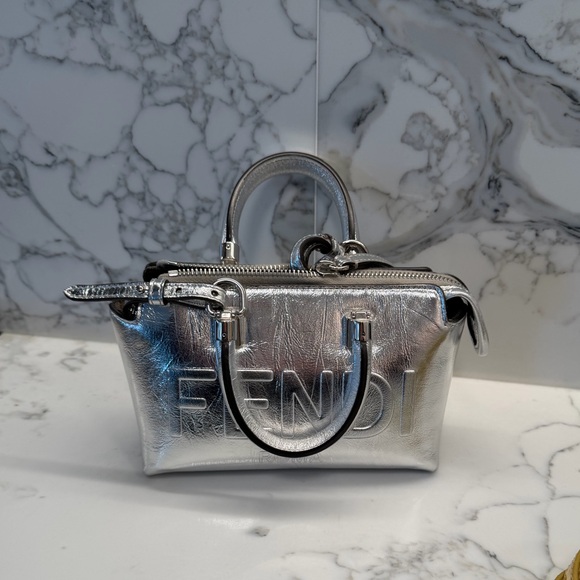Fendi Handbags - Fendi Metallic Silver Mini Bag
